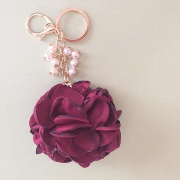 

pronuvel fashion rose flowers keychain bag pendant car ornaments charm for women key chain buckle key ring porte clef eh594 h bbyegn