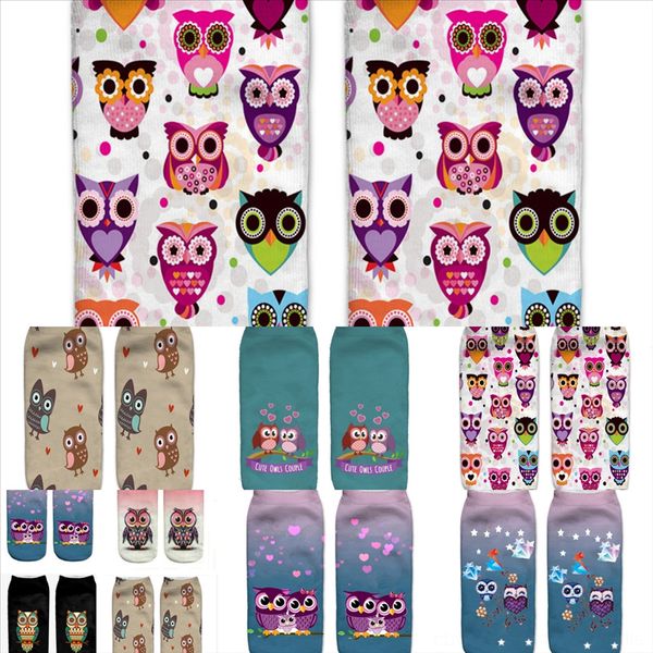 

suktv winter fluffy sports animal print warm lady owl socks thick warm fluffy sock knee high stockings outdoor, Black