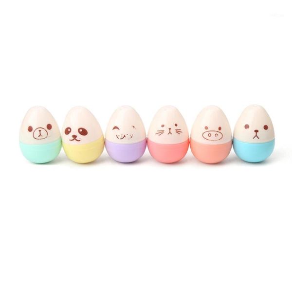 

6 pcs mini leaves eggs shaped highlighter pens for writing x61, Black;red