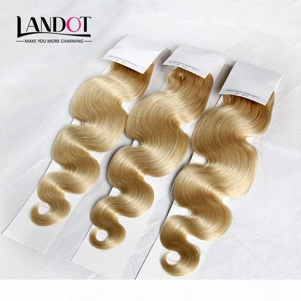 

malaysian body wave virgin hair grade 8a color #613 bleach blonde human hair weave bundles remy extensions 3 4pcs lot 12-30inch double wefts, Black