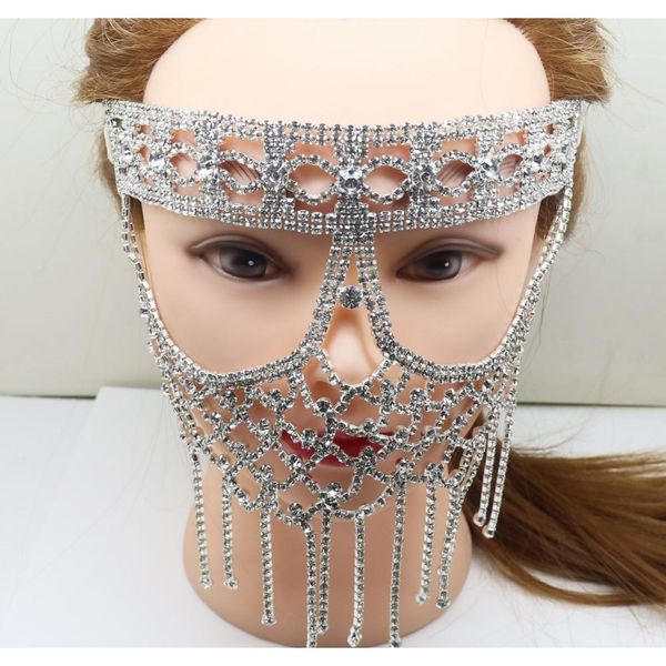 

elegant diamond mask artificial crystal diy hallowma venetian mask half face party dance mask mas jllltj lucky2005