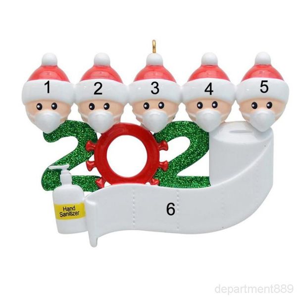 

dhl shipping christmas tree hanging ornament 2020 family of 2 3 4 5 6 7 santa claus pendant creative xmas party decorations dhf1742