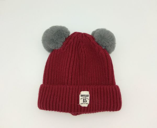 

warm pom cute kid beanie hats childrens soft comfortable knitted wool cap solid color baby winter hat dhe2521