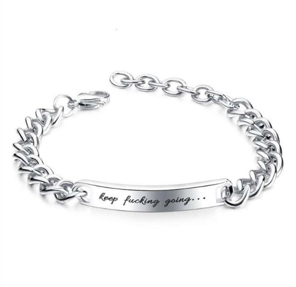 

jewelry titanium steel motivational slogans bracelet so141 men