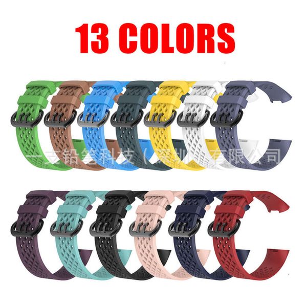 

suitable for fitbit charge3 / 4 silicone watch strap, hollow and breathable sports bracelet replacement wristbandbgt