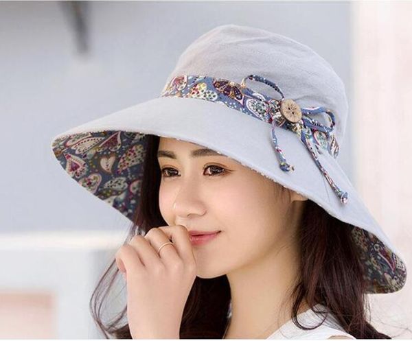 

2018 new brand women sun hat summer hat folding sunscreen big summer biking beach hat fashion sun wmteln, Black;white
