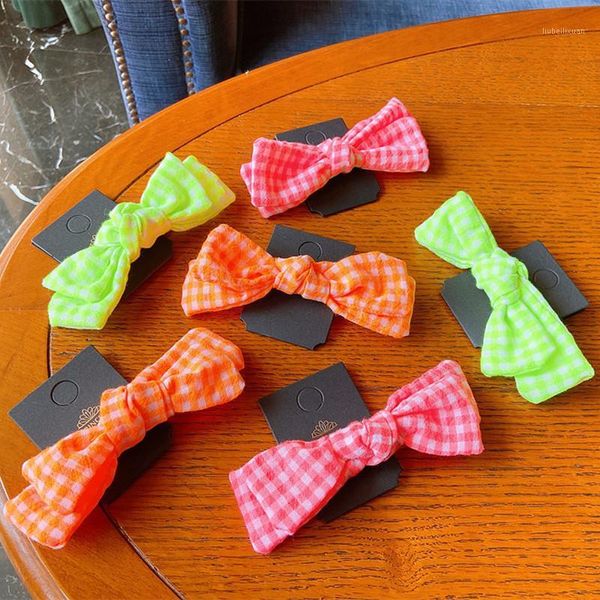 

new korean simple cute children rubber band hair accessories fashion classic girl students lattice fabric duckbill clip headwear1, Slivery;white