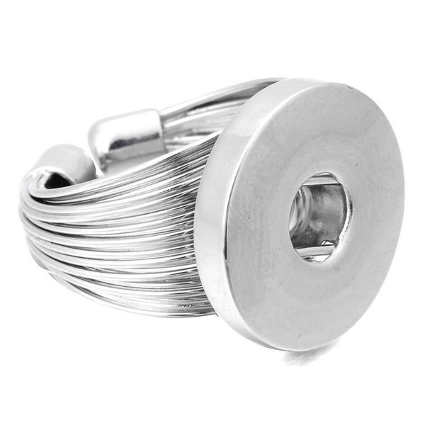 

fashion snap ring jewelry diy 12mm 18mm adustable snaps button ring for women men fitting jewel bbycyx, Silver