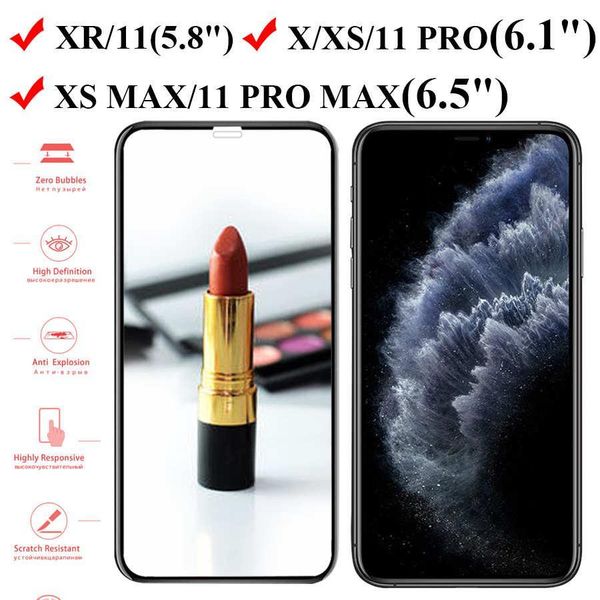 

full cover tempered glass for ip x xs max xr explosion-proof screen protector film for ip 11 pro max/6 6s 7 8 plus glass