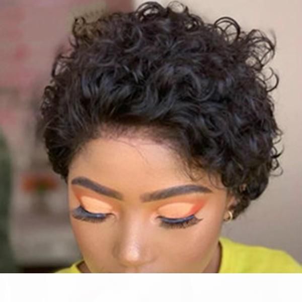 

wondero curls bob lace front wigc 150 desnity pixie cut wigo short curlg human hair wigk remy brazilian natural curly shorty wigy, Black;brown