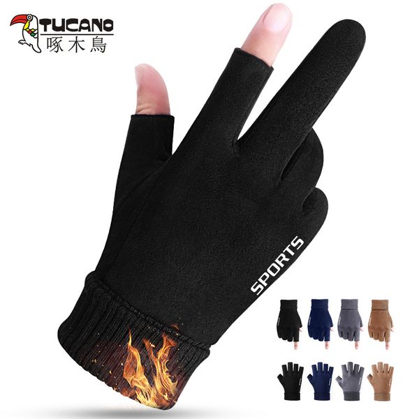 

woodpecker gloves male autumn winter korean version riding warm plush touch screen