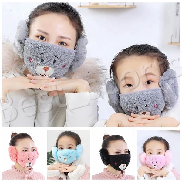 

factory 2 in 1 and kids mouth muffle fashion earmuffs masks dustproof face mask outdoor winter warm windpro