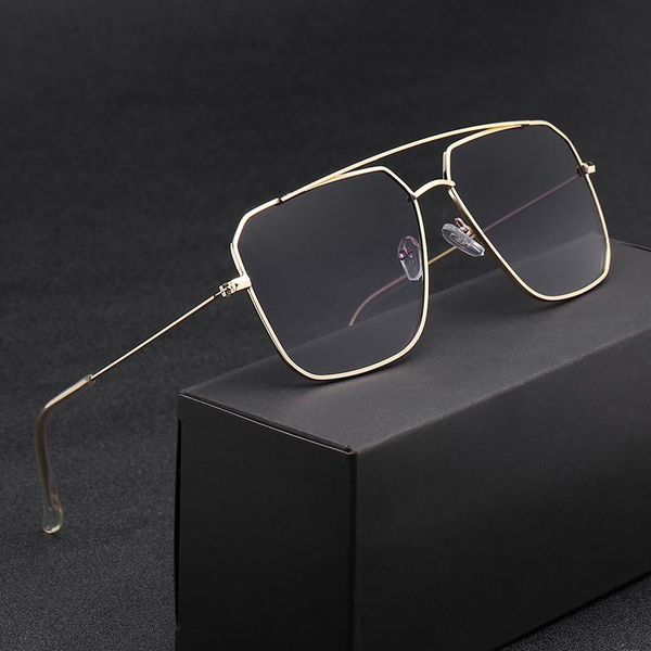 

fashion new women metal sunglasses classic anti-reflective mirror square glasses vintage over sized men sun glasses uv400, White;black