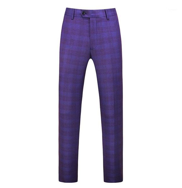 

gwenhwyfar purple plaid men suit pants spring male dress pants business office resistant big size classic trousers male1, White;black