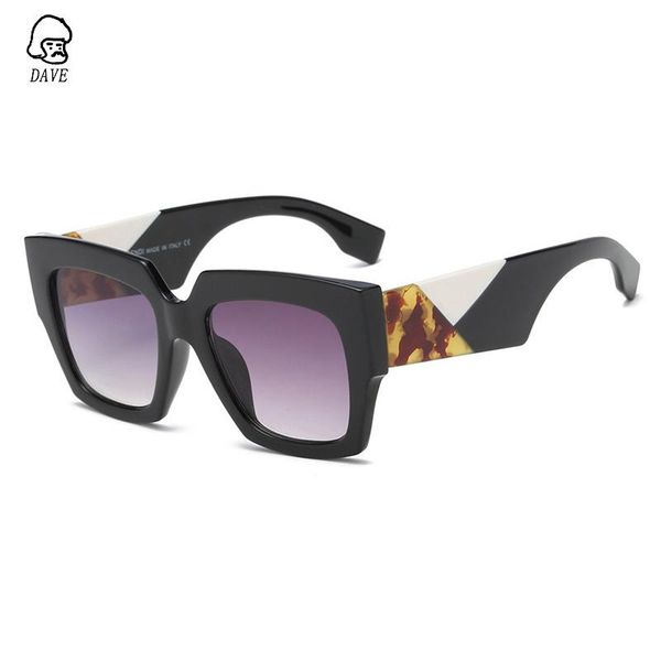 

dave retro square sunglasses women brand design vintage oversized square sun glasses christmas gift travelling glasses uv400, White;black