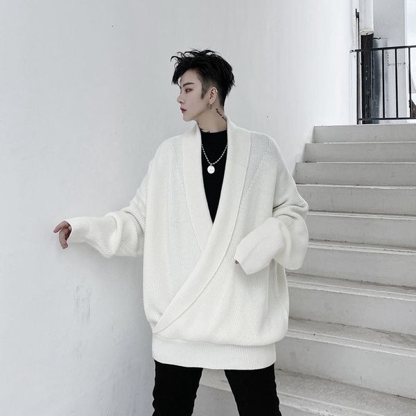 

sweater 2021 male autumn new fall shoulder lapel shirt youth wear 1qrt, White;black