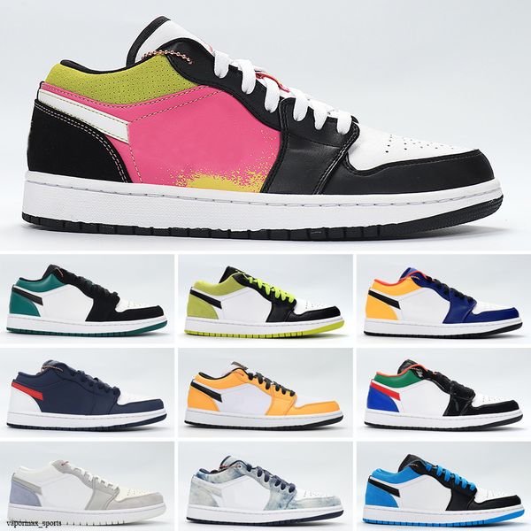 

men women fashion designer sneakers j1 1s jd 1 low high jumpman skateboarding sports basket shoes trainers espadrilles white black blue, White;red