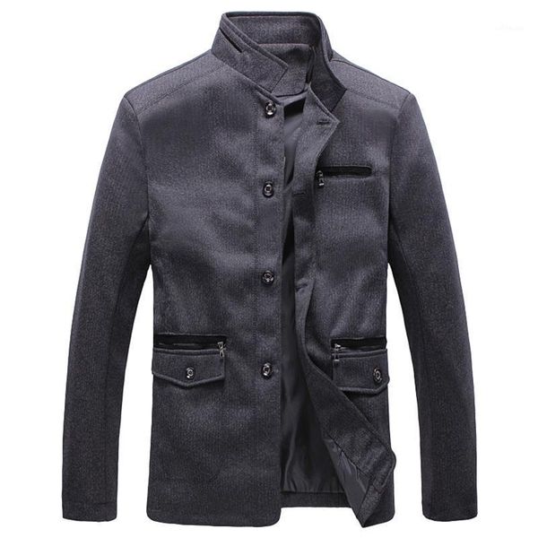 

middle-aged mens long-sleeved jackets spring and autumn loose fit daddy men coats fashion classic pure color jacket men1, Black;brown