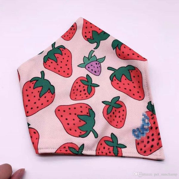 

cute strawberry printed bandanas high street lovely charm triangle scarf festival personality ornament pet saliva towels