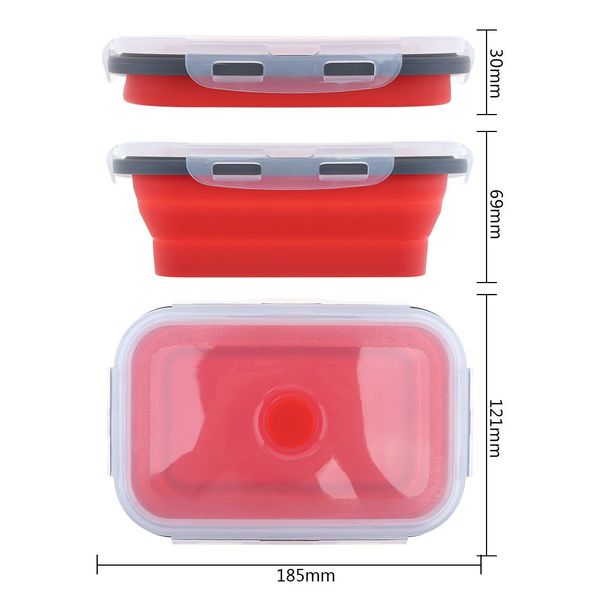 

800ml portable rectangle silicone scalable folding lunchbox bento box with silicone sealing plug for 40 230 centigrade wmtikr bdesybag