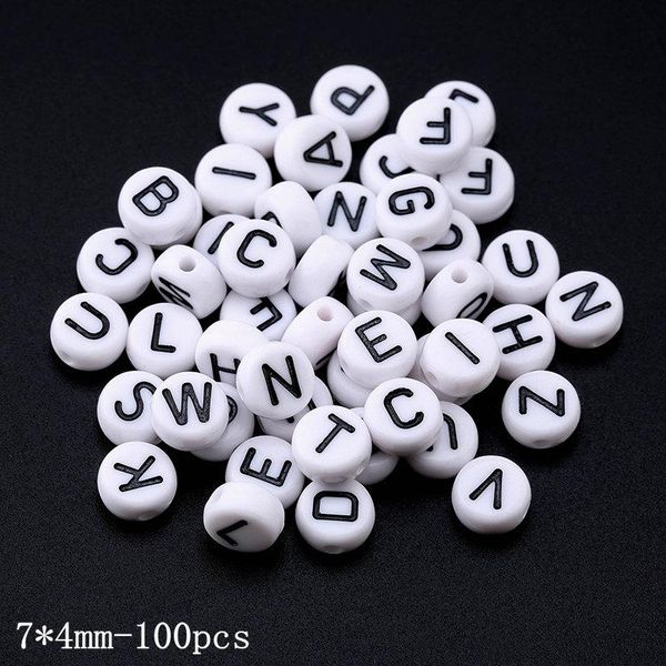 

100шт смешанное письмо бусинки площади алфавит бусины круглые акриловые бусины письмо diy изготовление ювелирных изделий для браслета ожерел