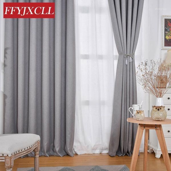 

thicken modern solid color 90% blackout curtains gray cotton linen fabric curtains for living room bedroom kitchen cortinas1