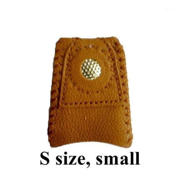 

1pcs small size 2.2(3.3) x 3.8cm synthetic leather coin thimble with metal tip diy sewing tool handmade needlework supplies plus1, Black