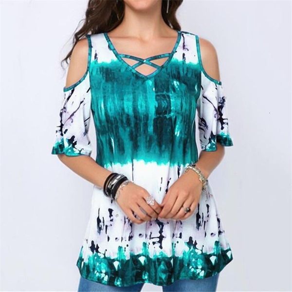 

2019 women summer v neck short sleeve t shirt loose print t shirts female plus size, White