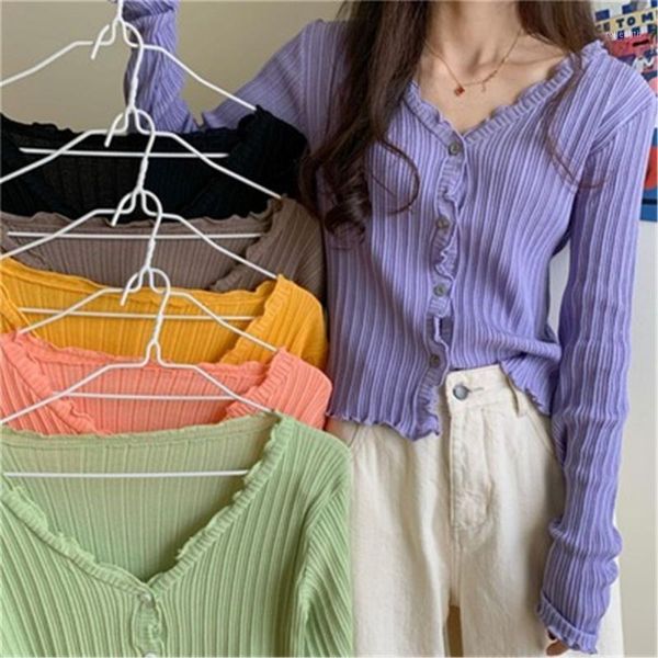 

women v-neck knitted casual ruched short sweaters cardigans lady knitting soft thin summer cardigan outwear for female zy48551, White