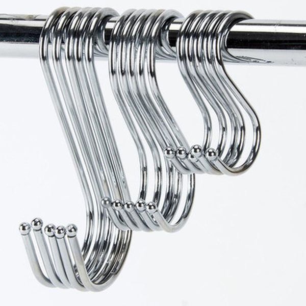 

5pcs/set s-shaped hooks stainless steel bathroom kitchen coat hooks multifunction storage dropshipping1