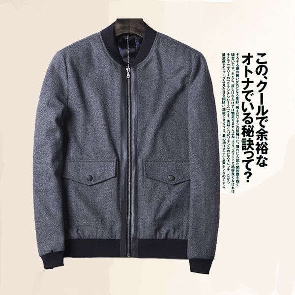 

2021 the new male spring wool fine collar fitting jackets fashion smart casual autumn jacket outwear size m-3xl iw3i, Black;brown