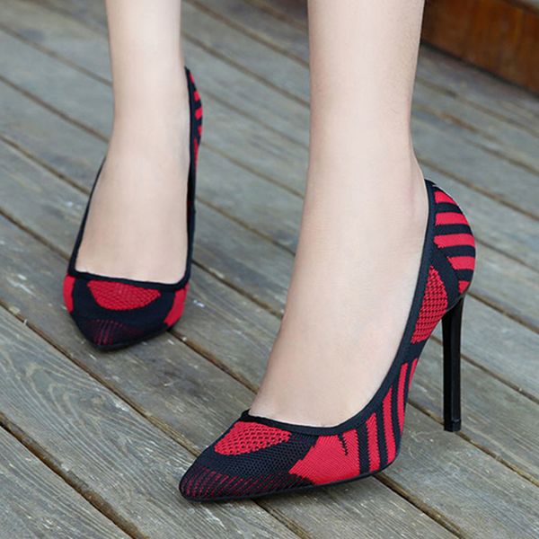 

woman nightclub design pattern trend plus size high heels cotton, Black