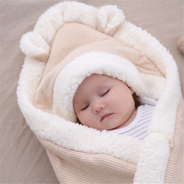 

baby autumn winter thicken soft blanket newborn envelope stroller wrap baby sleeping bags footmuff fleece thermal swadding wrap y201009