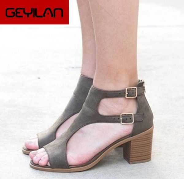 

2020 ankle strap heels women sandals summer shoes women open toe chunky high heels party dress sandals big size 35-431, Black