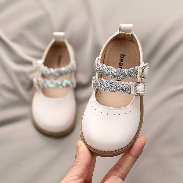 

elling spring grils leather shoes casual girls autumn kids pu show white children's black pink size 21-30 flats