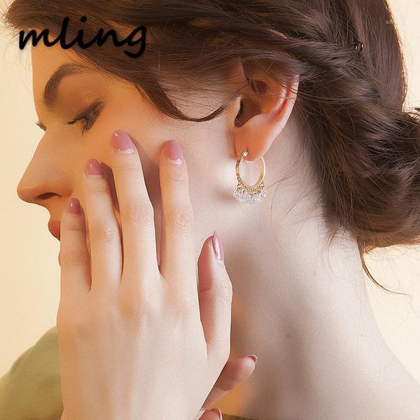 

charm 2021 gorgeous elegant meteorite earrings fashion simple for women alloy round jewelry original #1, Golden