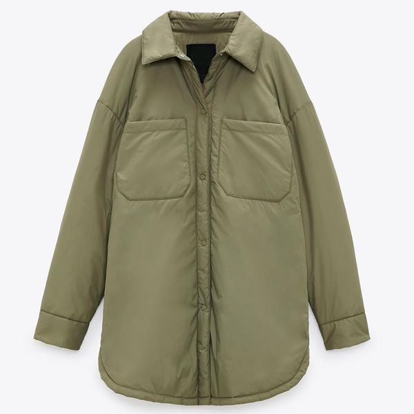 

2020 autumn winter warm cotton jacket coat women vintage green long outwear female oversize solid overcoats loose parka mujer, Black