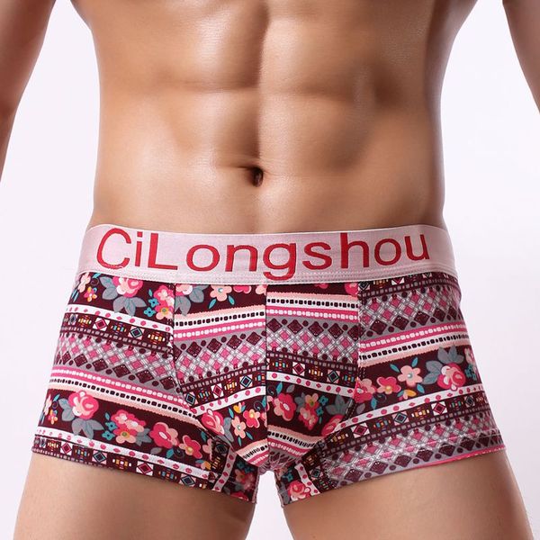 

3pieces/lot cotton men print underwear boxers shorts homme men comfortable underpants soft breathable male printed boxers underwear, Black;white