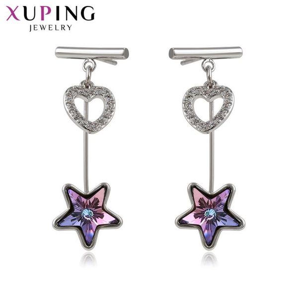 

Xuping Jewelry Romantic Star Shape Women Earrings with Shining Crystals 97633, Silver