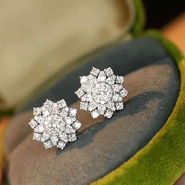 

earrings charms s925 sterling silver plated platinum sunflower small fragrance aesthetic temperament mori design female, Golden