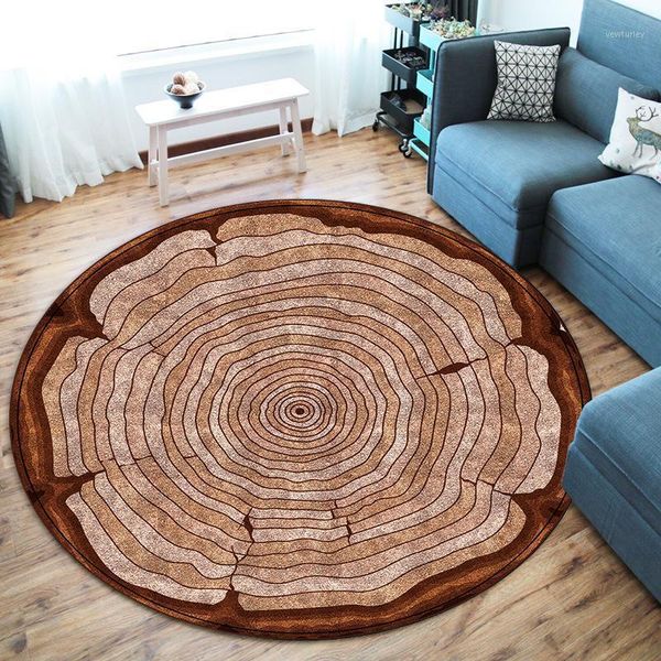 

carpets nordic abstract geometric round carpet imitation wood grain printing bedroom bay window floor mat home decoration1