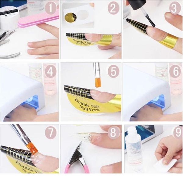 

50pcs professional acrylic u shape nail art foils tips extension guide sticker for diy polish gel french ti jllxva, Black