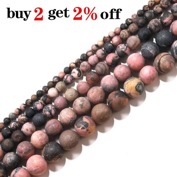 

1strand 4 6 8 10mm dull polish matte black lace rhodonite stone round loose spacer bead for bracelet jewelry makings supplies h bbyrxg