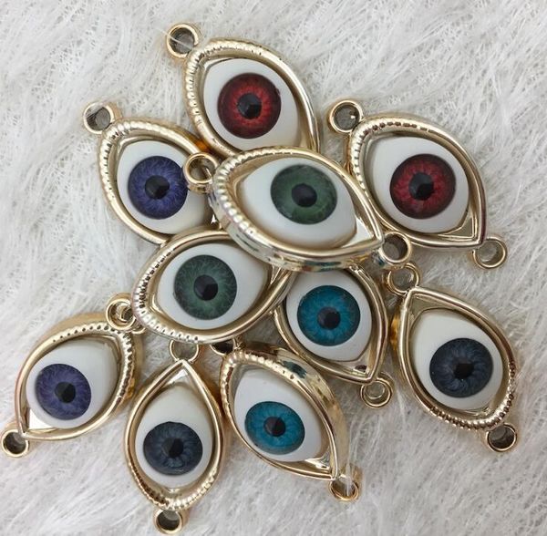 

ellipse drip oil ccb turkey angel evil blue eyes charm beads gold size 30.5x15x8mm fit bracelet necklace key chain earrings, Black