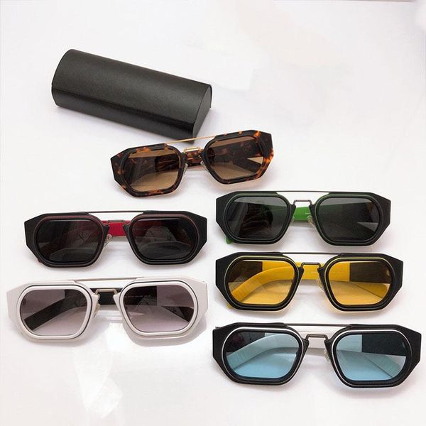 

new advertising sunglasses model spr01ws male and female designer sunglasses square sunglasses two-tone frame with original box, White;black