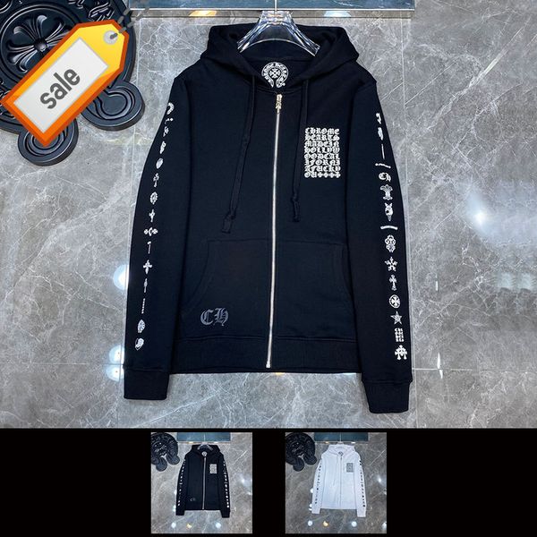 

heart ch crowe's street tide cross new leisure hip hop high street zipper cardigan sweater 8340, Black