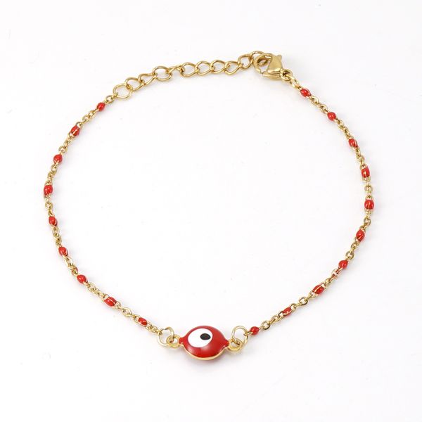 

316 stainless steel red black evil eye beads charm bracelet jewelry for women gift, Golden;silver