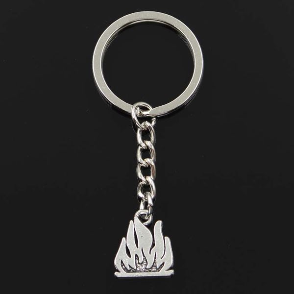 

fashion keychain 15x18mm flames fire silver color pendants diy men jewelry car key chain ring holder souvenir for gift