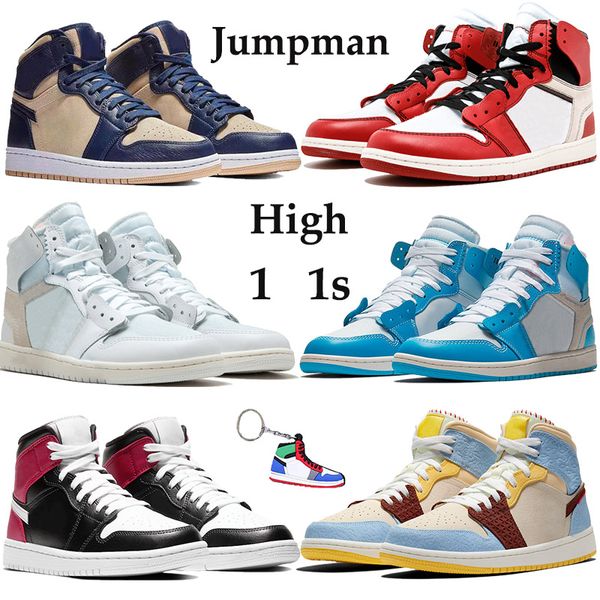 

высочайшее качество jumpman 1 1s xwhite баскетбольная обувь чикаго трэвис скоттс юнс порошок синие мужчины женщины спортивные кроссовки био