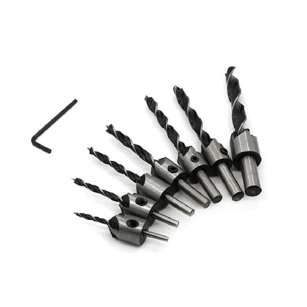 

4/7pcs flute countersink drills bit hss drills bit reamer set for woodworking chamfer 3 tips woodworking drill 3 4 5 6 7 8 10mm